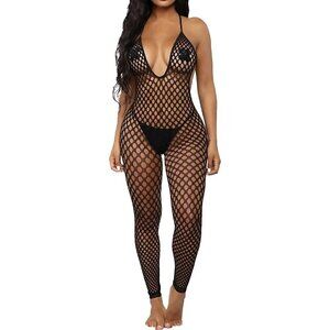 Fishnet body stockings mesh lingerie bodysuit body soft BDSM bondage cosplay NWT